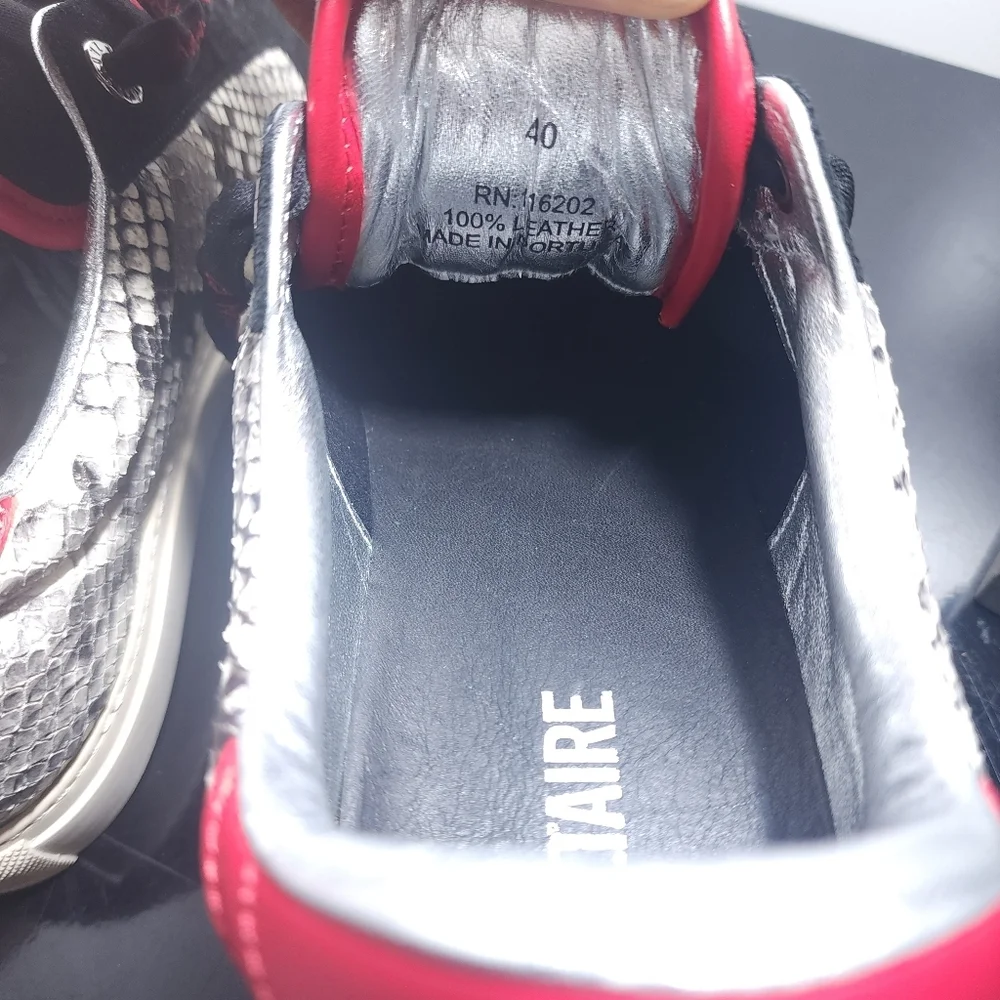 Zadig & Voltaire Women's Wild Low Top Snake Embossed Leather Sneakers Size 9